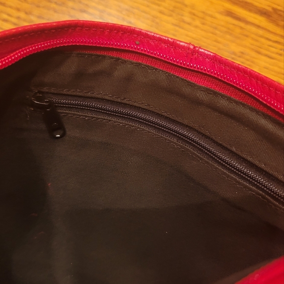 Contessa Red Genuine Leather Clutch Purse Handbag Bag - Picture 3 of 5